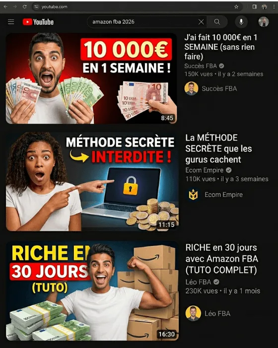 Vidéos e-commerce putaclic sur YouTube